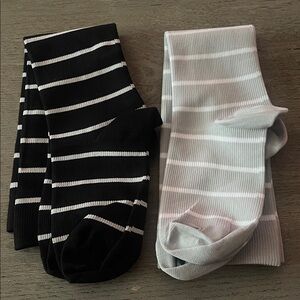 Saniripple Striped Black and Gray Compression Socks